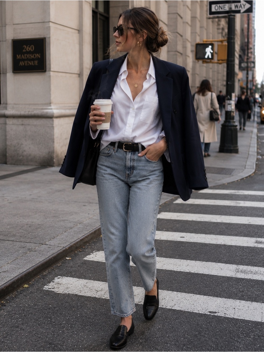 Stretch Navy Blazer Office Midsize Fashion Capsule Parisian Poetcore